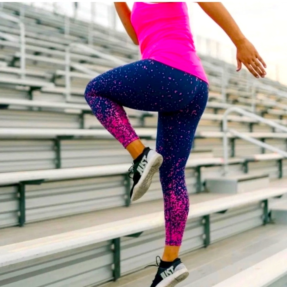 Zyia Navy Pink Splash Light n Tight 7/8